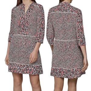 Reiss Anush Red Black White Abstract Print Dress Vintage Look Women’s | Size 4